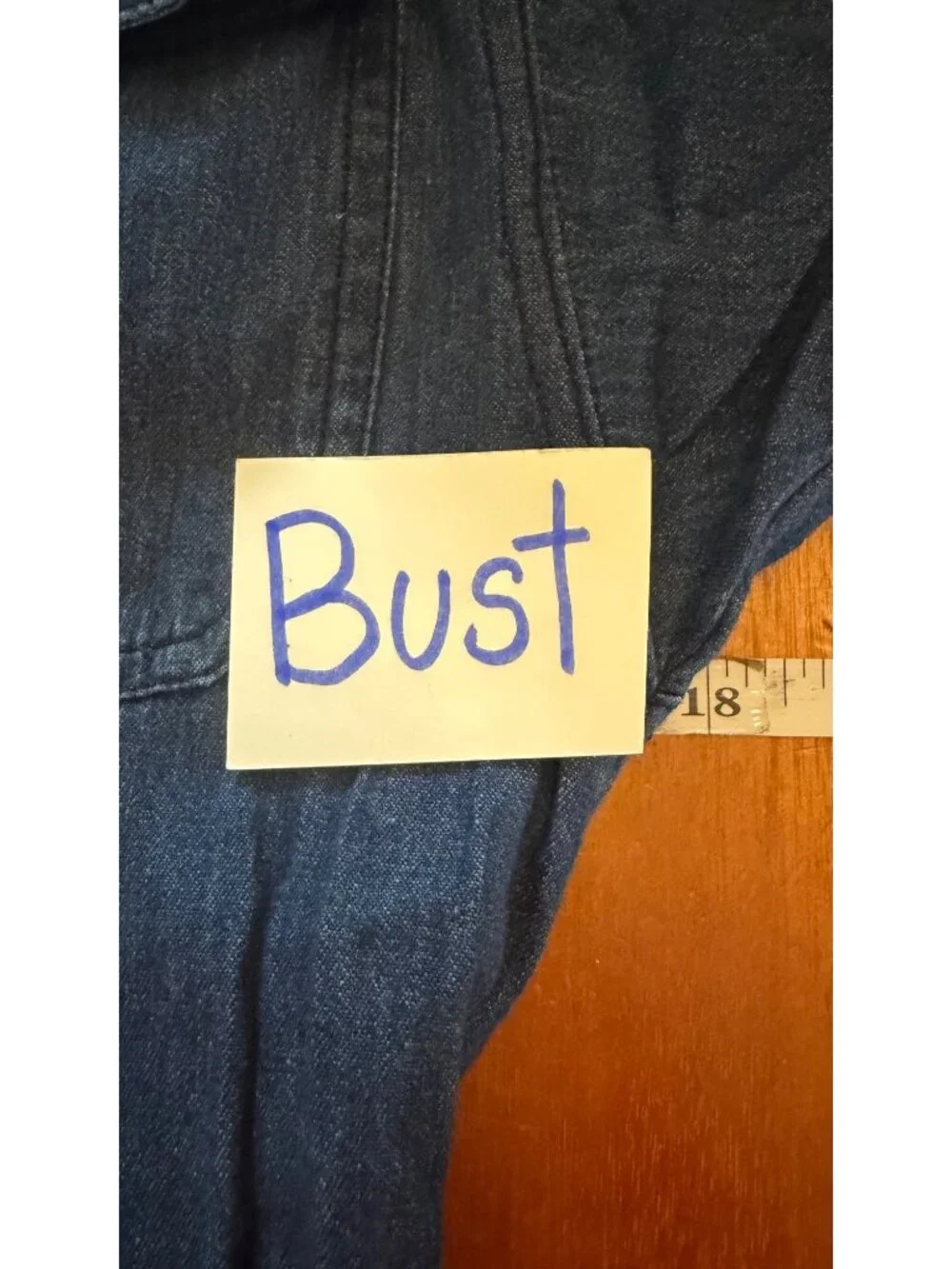 Liz Claiborne Petites Blue Denim Jumpsuit With Belted Waist & Button Front - Siz - Picture 3 of 9